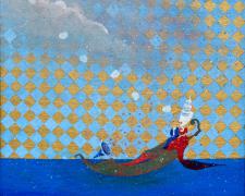 Ghost of a Chance, 2012, acrylic and goauche on canvas, f.s. 13 1/2 x 13 1/2"/ i.s. 12 x 12"