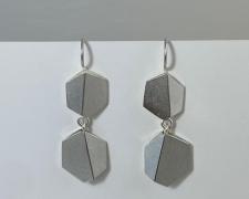Heidi Gerstacker, "HEX Drop Dangle Earrings", 2022, sterling silver, 1 1/2" length
