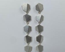 Heidi Gerstacker, "HEX Duster Earrings", 2022, sterling silver, 3" length