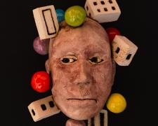 "Head Study #11", 2024, fired ceramic and glaze, 6 x 5 x 4"