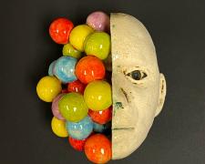 "Head Study #2", 2024, fired ceramic and glaze, 6 x 5 x 4"