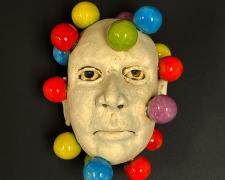 "Head Study #4", 2024, fired ceramic and glaze, 6 x 5 x 4"