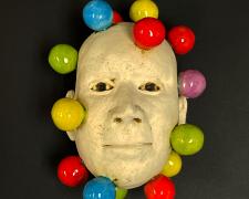 "Head Study #5", 2024, fired ceramic and glaze, 6 x 5 x 4"