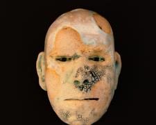 "Head Study #6", 2024, fired ceramic and glaze, 6 x 5 x 4"
