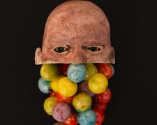"Head Study #7", 2024, fired ceramic and glaze, 6 x 5 x 4"