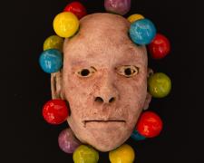 "Head Study #9", 2024, fired ceramic and glaze, 6 x 5 x 4"