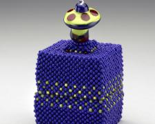 Heather Logan, "Blue Jack", beadwork, 3 1/4 x 1 3/4 x 1 3/4"