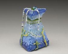 Heather Logan, "Blue Sea", beadwork, 2 1/4 x 1 1/2"