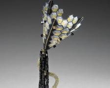 Heather Logan, "Escher's Tumbling Blocks", beadwork, 8 1/2 x 2 1/2 x 2 1/2"