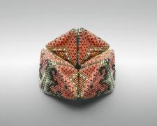 Heather Logan, "Frilly Kaleidocycle (#9)", beadwork, 3" diameter
