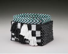 Heather Logan, "Game, Anyone?", beadwork, 3 1/2 x 2 1/2 x 2 1/2"