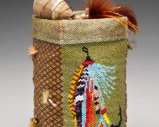 Heather Logan, "Gone Fishing", beadwork, 6 x 3 x 3"