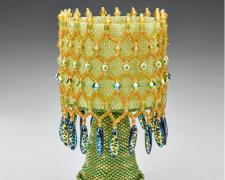 Heather Logan, "Lacey", beadwork, 4 1/2 x 2 1/4 x 2 1/4"