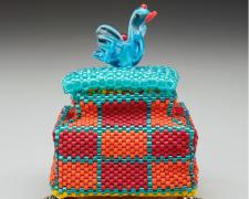 Heather Logan, "On the Nest", beadwork, 2 1/4 x 1 3/4 x 1 3/4" (view 1)