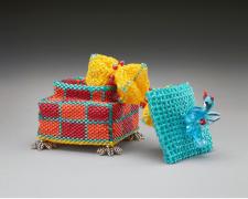 Heather Logan, "On the Nest", beadwork, 2 1/4 x 1 3/4 x 1 3/4" (view 2)