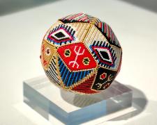 Heather Logan, "Peyote Ball #1", beadwork, 3" diameter