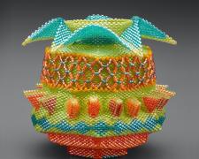 Heather Logan, "Play Day", beadwork, 2 3/4 x 3 1/2 x 3 1/2"