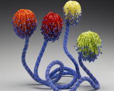 Heather Logan, "Suess' Forest", beadwork, 5 1/4 x 7 x 5"