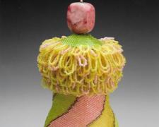 Heather Logan, "Sugar Shaker", beadwork, 5 1/2 x 2 1/2 x 2 1/2"
