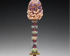 Heather Logan, "Tall Tassel Top", beadwork, 7 x 2 1/2 x 2 1/2"