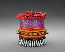 Heather Logan, "The Eyes Have It", beadwork, 4 x 3 1/4 x 3 1/4"
