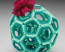 Heather Logan, "Trapped", beadwork, 3" outer sphere