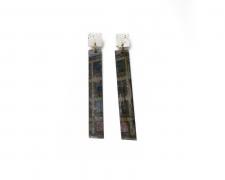 René Lee Henry, "Ghosts Series Earrings #3", 2023, steel, silver filled, brass, photo transfer, 4 1/4" long