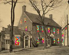 "House Study #12", 2024, mixed media, i.s. 6 3/4 x 9 1/2" / f.s. 12 x 16 x 1/2"