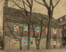 "House Study #13", 2024, mixed media, i.s. 6 3/4 x 9 1/2" / f.s. 12 x 16 x 1/2"