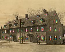 "House Study #14", 2024, mixed media, i.s. 6 3/4 x 9 1/2" / f.s. 12 x 16 x 1/2"