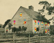 "House Study #5", 2024, mixed media, i.s. 4 1/4 x 6 1/2" / f.s. 9 x 12 x 1/2"