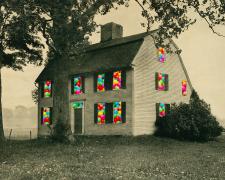 "House Study #9", 2024, mixed media, i.s. 6 1/4 x 9" / f.s. 11 x 14 x 1/2"