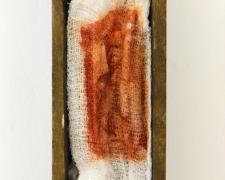 Fertility (detail), 2019, intaglio, found objects, 24 x 4 1/4 x 3 1/2"