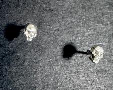 Victor Beckmann, "Skulls 4 Ants (Pair 2)", 2025, sterling silver, 1/8 x 1/8 x 1/8"