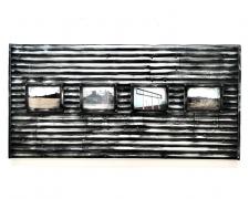 Factory Panel #1 (detail), 2018, ceramics, mixed media, 48 x 24 x 3"