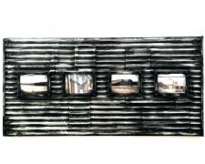 Factory Panel (detail), 2018, ceramics, mixed media, 48 x 24 x 3"