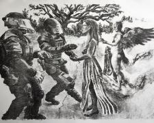Iesha Nemesis in Louisiana, 2017. lithograph, 13 1/2 x 18 1/2"