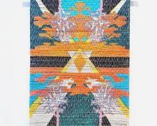 "Belle Isle | Central Avenue", 2021, handwoven drawing on basswood with acrylic and ink, woven with cotton, 36 x 24" (view 1)