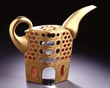 Tiverton Gold, 2007, hot sculpted/sandblasted, etc., 9 1/2 x 11 x 3"