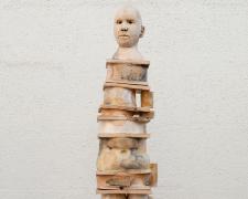 "Jump In", 2024, fired ceramic and glaze, 31 3/4 x 6 x 4 1/4"