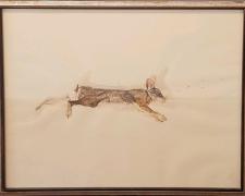 Rabbit, c. 1970s, acrylic wash, p.s. 19 x 24", (Secondary Market)