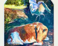 KermitOliver, "Annunciation", 1993, acrylic on paper, i.s. 19 x 15" / f.s. 29 1/2 x 26" (Secondary Market)