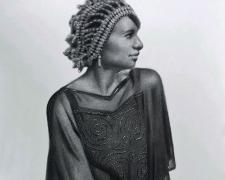 With Confidence, 2020, charcoal on paper, 39 3/4 x 26 1/4"