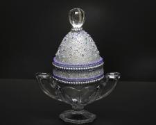 Basia Hawicz, "Lavender Sundae", 2025, egg, mixed media, 5 1/2 x 4 1/2 x 2 1/2"