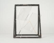 "Lightening [Unobstructed Path]" (View 1), 2021, acrylic sheets, embroidery floss, clear cord, metal frame, 6 x 7 x 8"