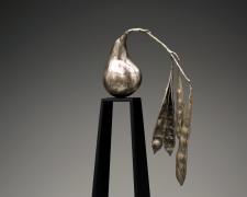 Elizabeth Y. Akamatsu, "Eureka", nickel plated cast bronze and steel, 21 x 9 x 6"