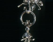 "Lure Object Series, Sensor" (detail), 2003, sterling silver, ebony, acrylic, 15 x 3 x 3"