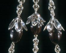 "Lure Object Series, Sensor" (detail), 2003, sterling silver, ebony, acrylic, 15 x 3 x 3"