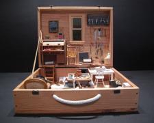 Lydia Bodnar-Balahutrak, "Artist Studio (Boxed Series)", 2000, assemblage, 12 x 13 x 13"