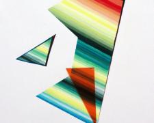 Shades of Sin, 2015, gouache, acetate on paper, 17 x 12"